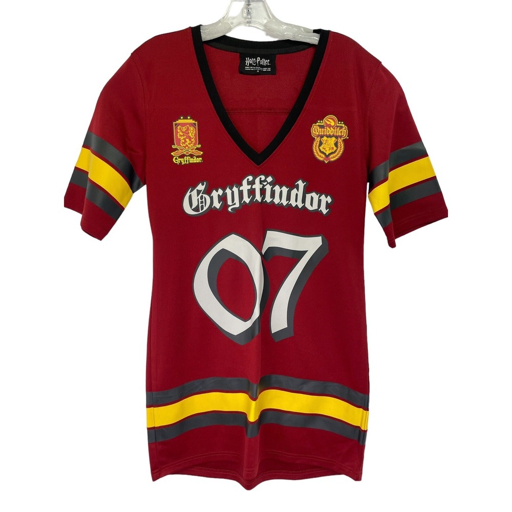 Harry Potter Womens Sz Medium Red #07 Gryffindor‎  V-Neck Jersey (K31) NW/OTs